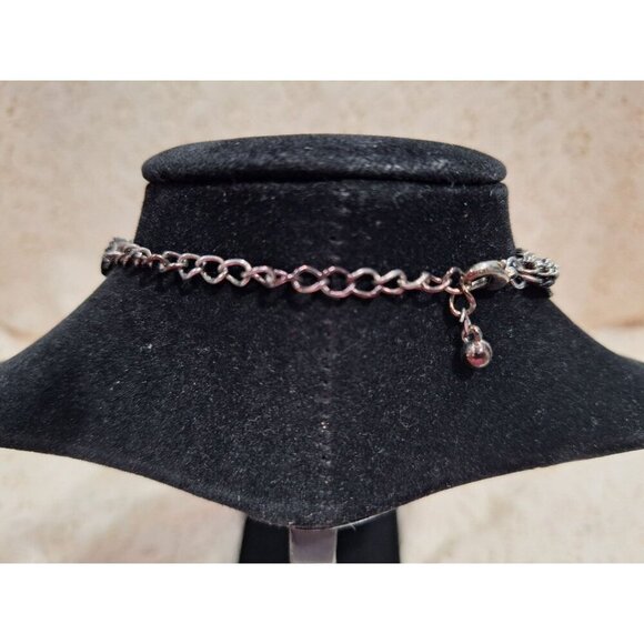 Bold Multi-Textured Black & Silver Statement Necklace - Picture 3 of 3